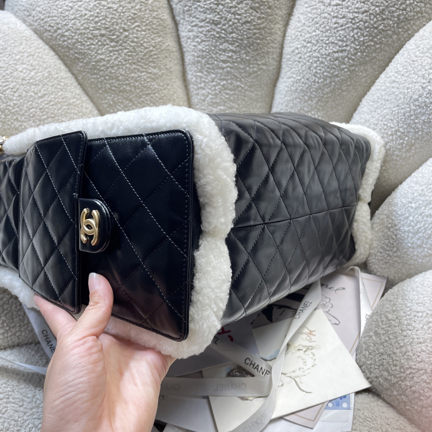 Chanel Style Leather Tote Bag style reference detail image 4 from source 785901