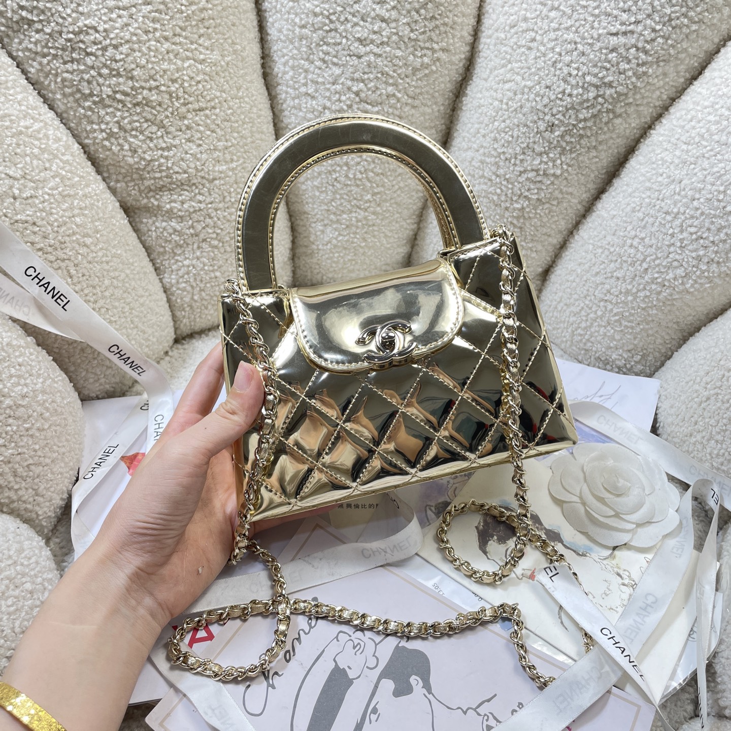 Chanel Style Leather Top Handle Bag style reference detail image 2 from source 776595