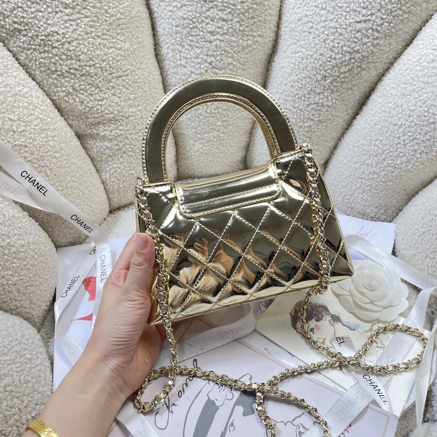 Chanel Style Leather Top Handle Bag style reference detail image 4 from source 776595