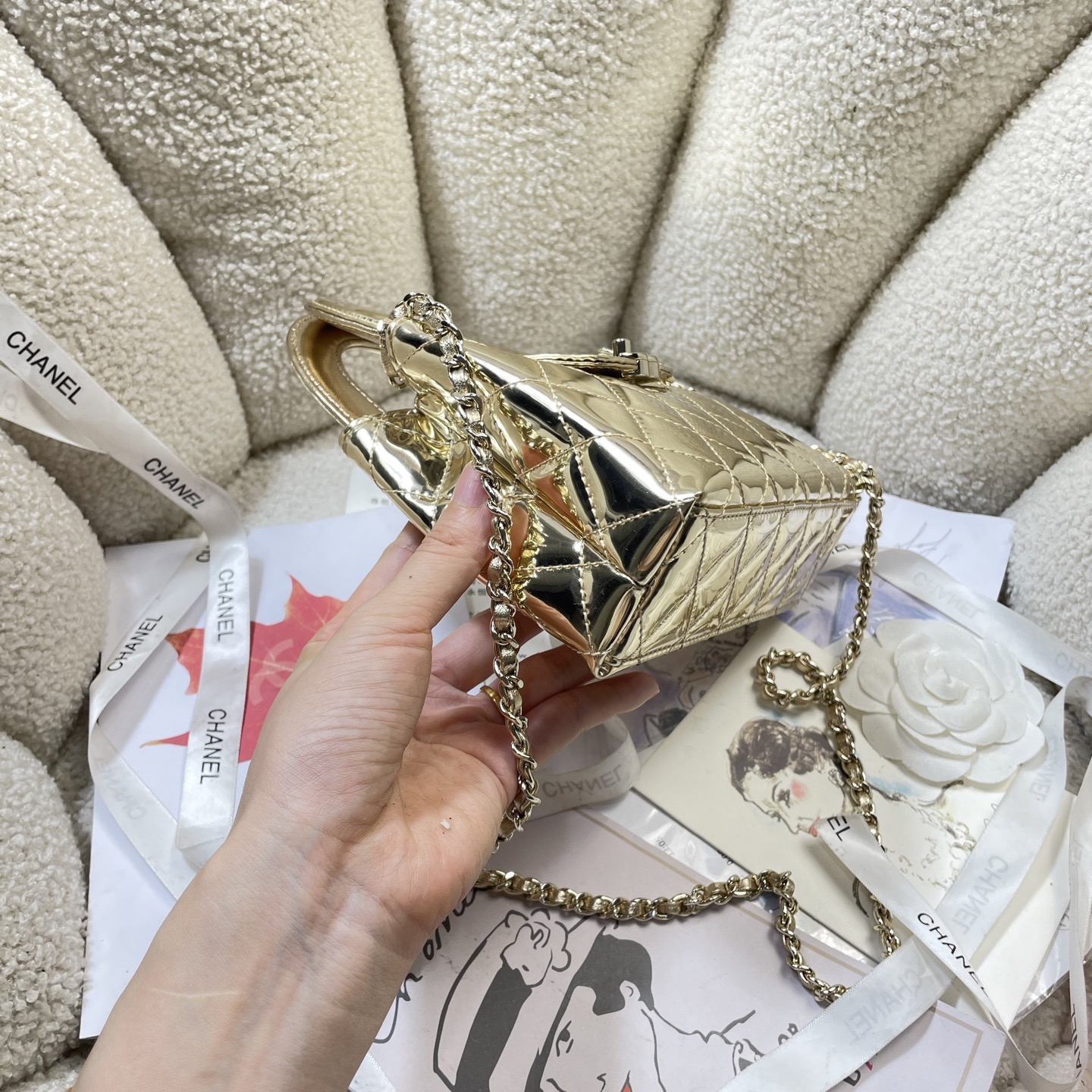 Chanel Style Leather Top Handle Bag style reference detail image 3 from source 776595