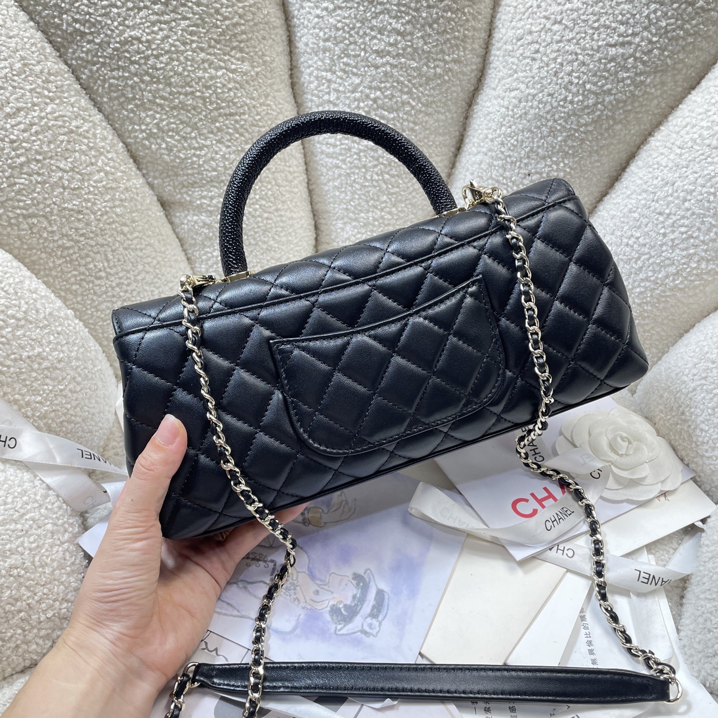 Chanel Style Black Leather Chain Bag Bags Chain Bag detail image 4 from source 785939