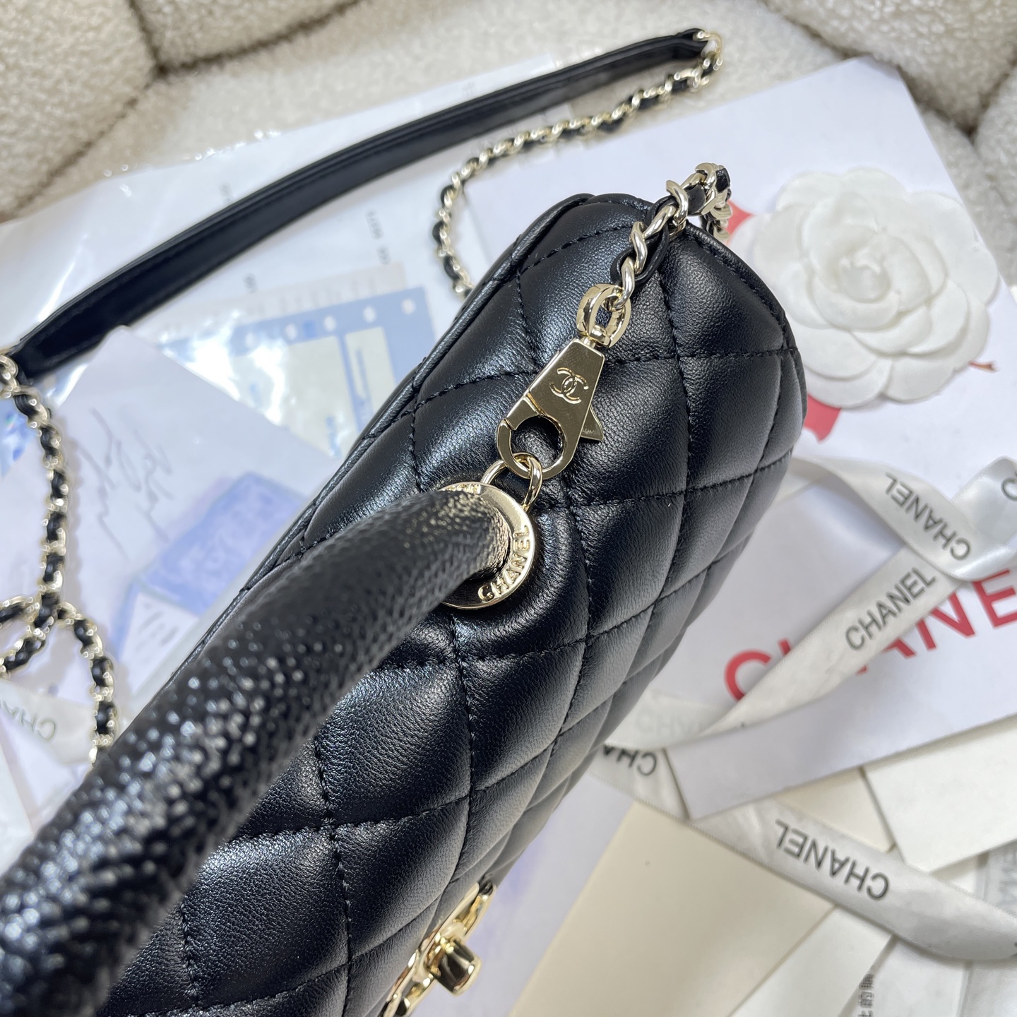 Chanel Style Black Leather Chain Bag Bags Chain Bag detail image 7 from source 785939