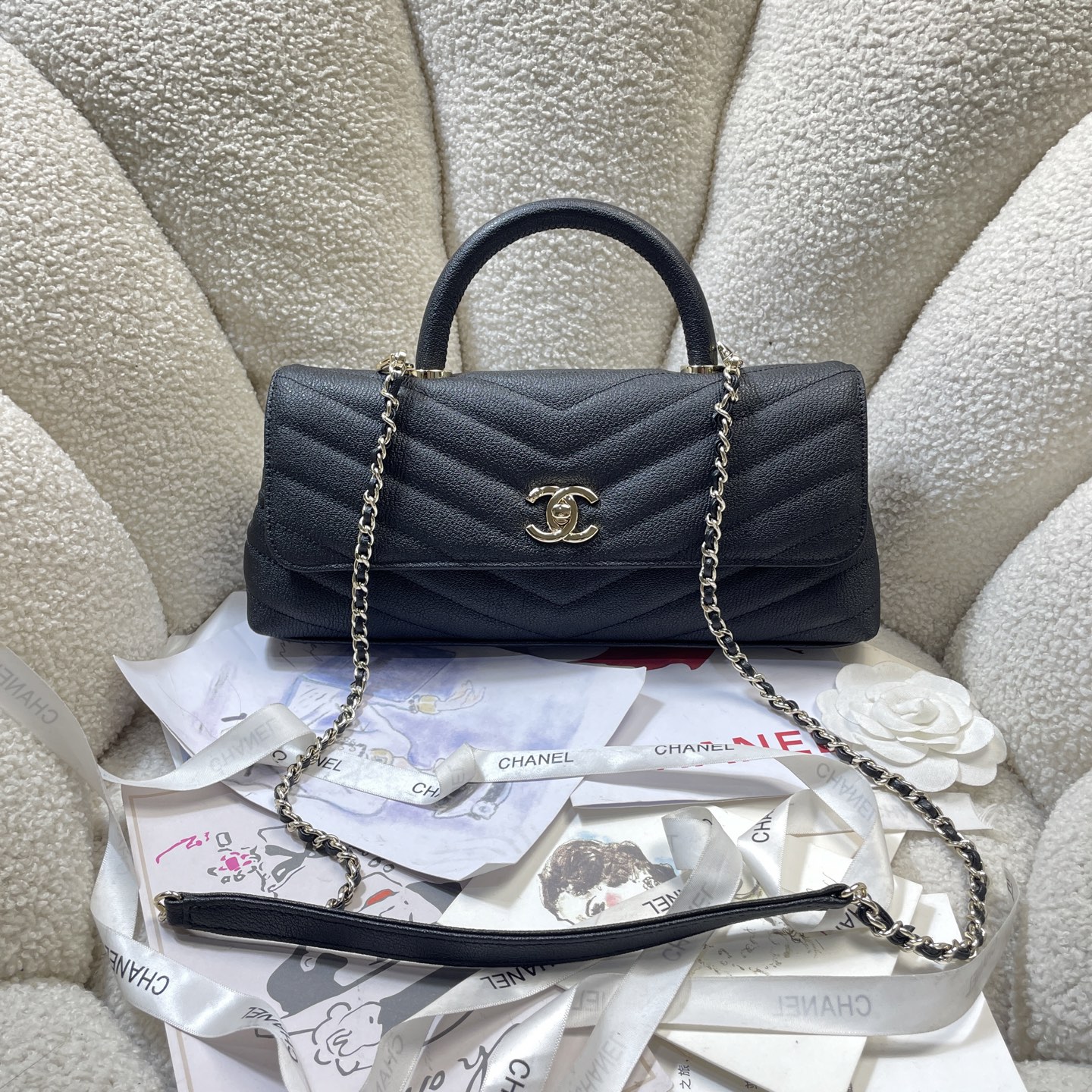 Chanel Style Black Leather Chain Bag Lookbook Reference image 1