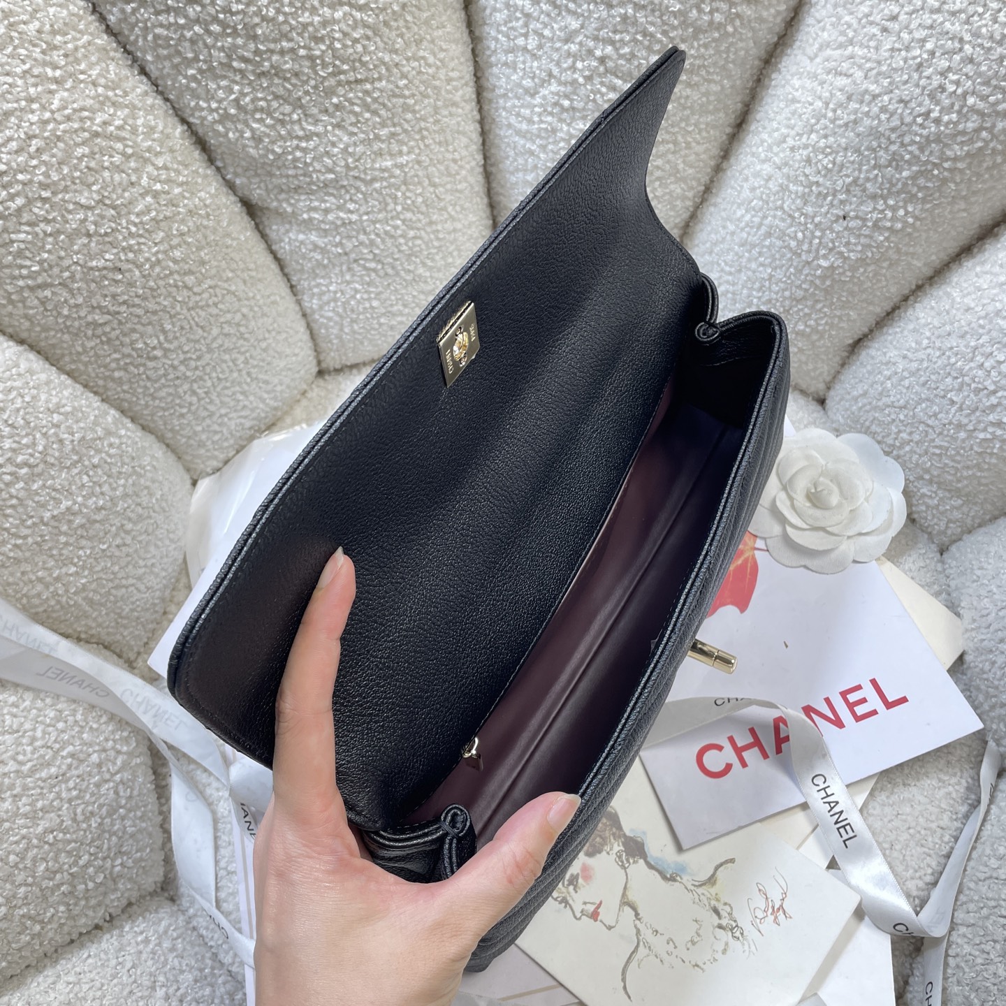 Chanel Style Black Leather Chain Bag Bags Chain Bag detail image 8 from source 785938