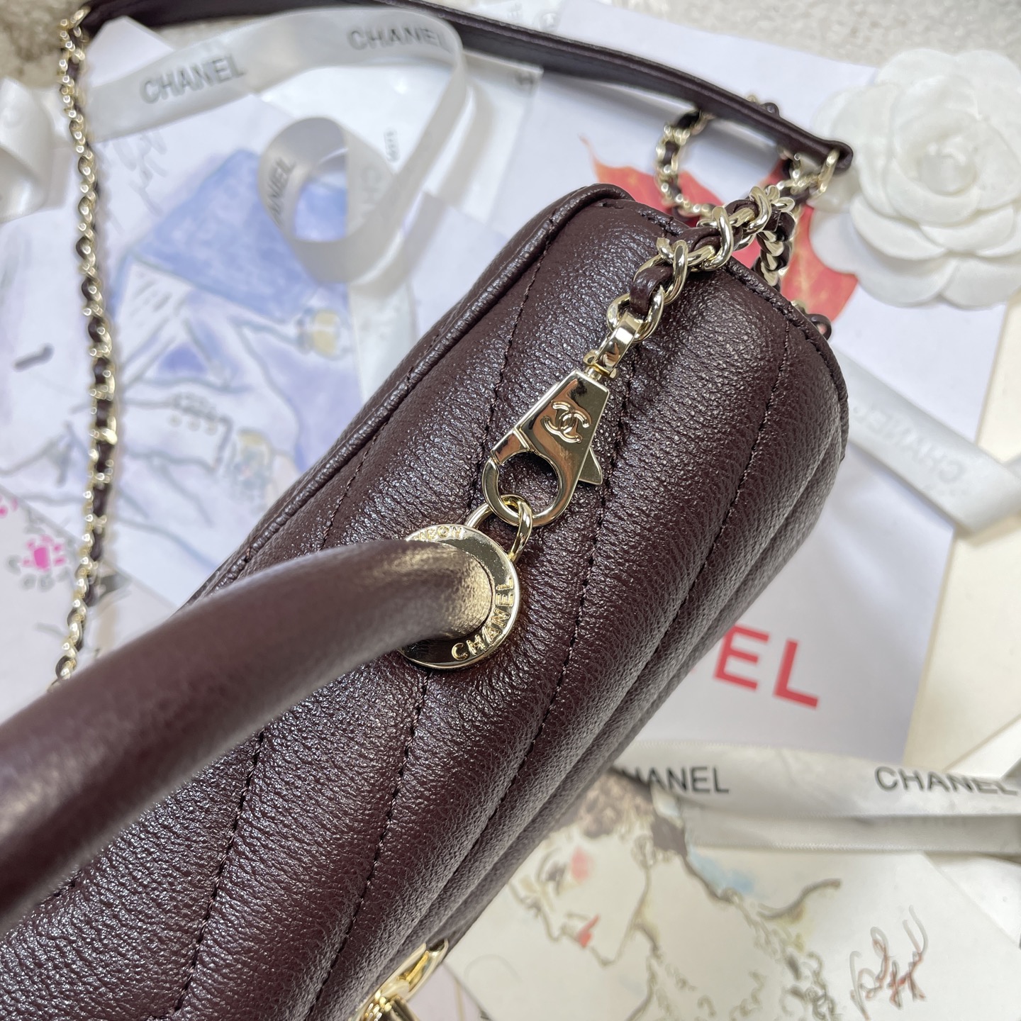 Chanel Style Black Leather Chain Bag Bags Chain Bag detail image 7 from source 785949