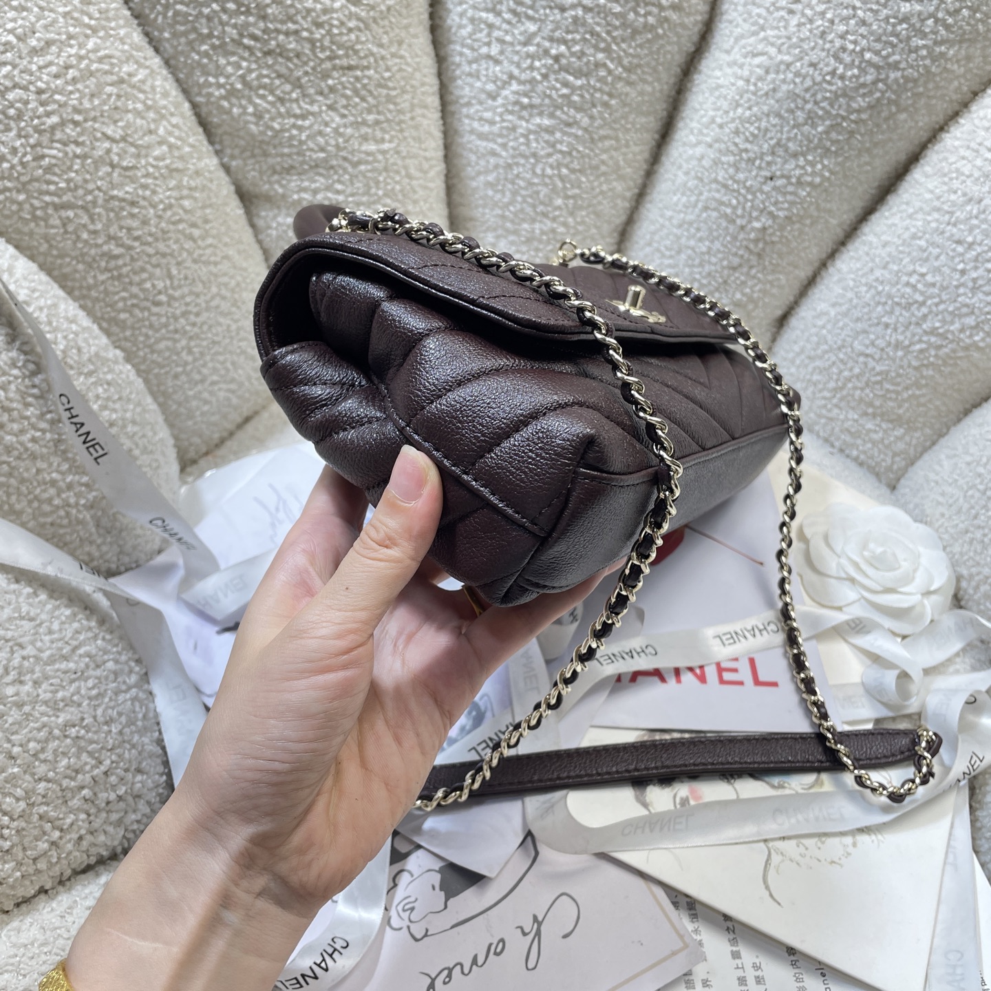 Chanel Style Black Leather Chain Bag Bags Chain Bag detail image 3 from source 785949