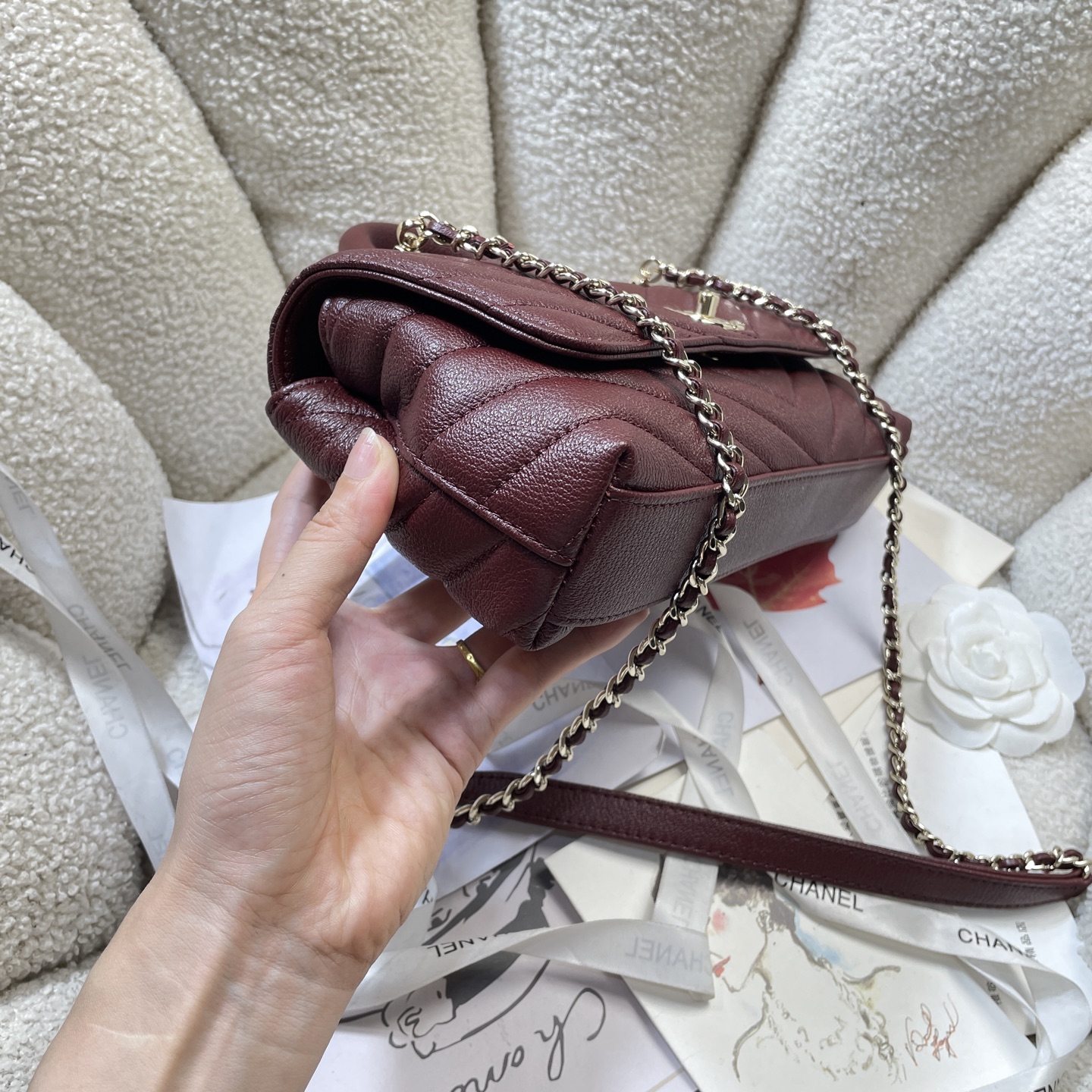 Chanel Style Black Leather Chain Bag Bags Chain Bag detail image 3 from source 785943