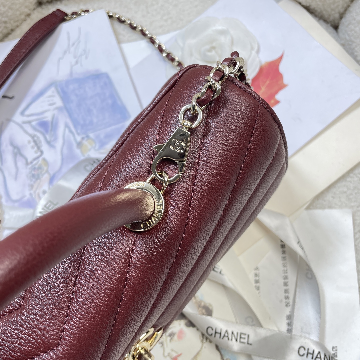 Chanel Style Black Leather Chain Bag Bags Chain Bag detail image 7 from source 785943