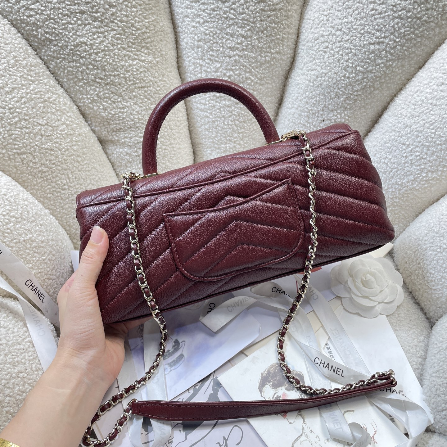 Chanel Style Black Leather Chain Bag Bags Chain Bag detail image 4 from source 785943