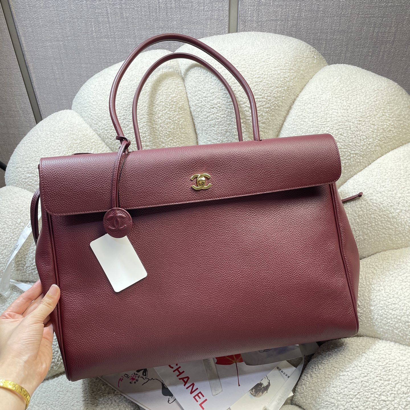 Chanel Style Leather Tote Bag Lookbook Reference image 2
