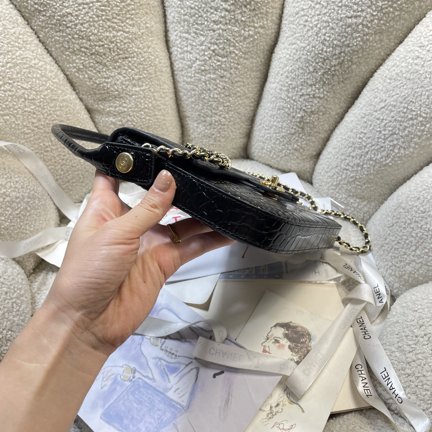 范思哲 Versace 经典高奢皮具手袋托特包斜挎包女包 #94DA6EFE 3