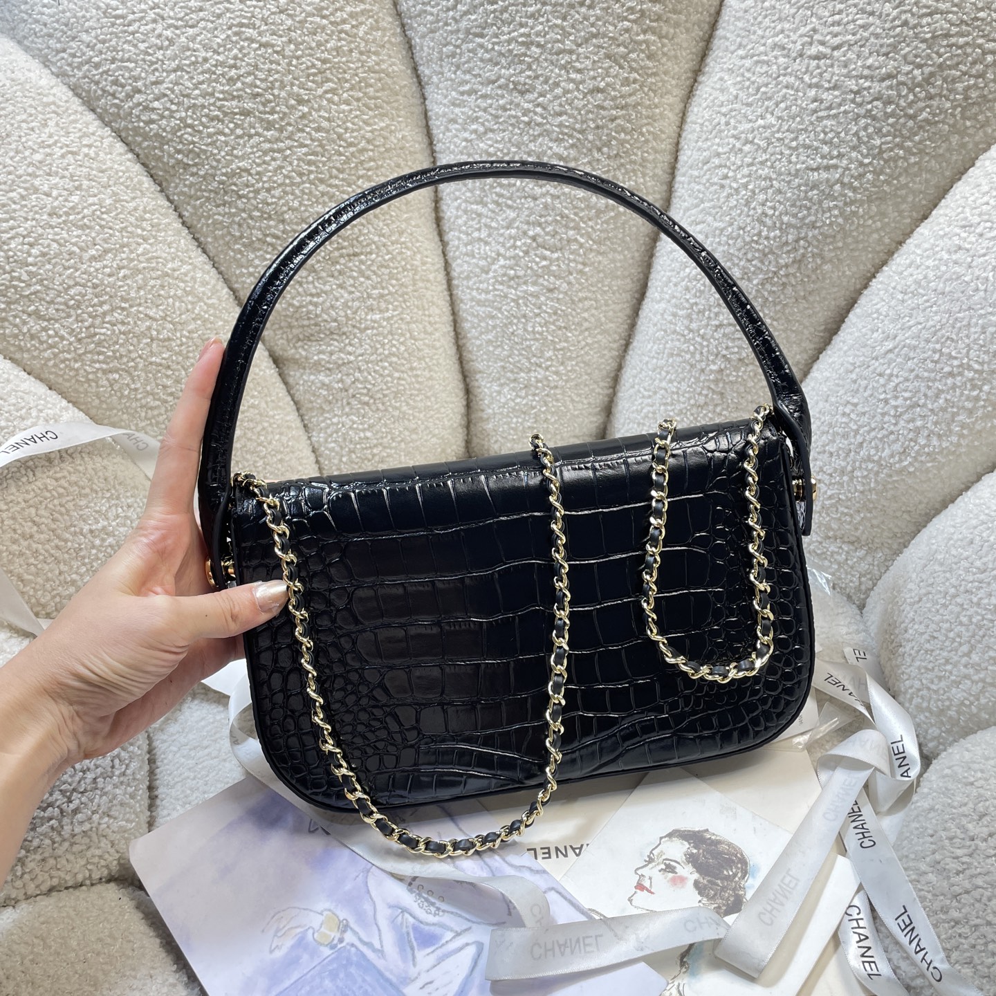 范思哲 Versace 经典高奢皮具手袋托特包斜挎包女包 #94DA6EFE 4