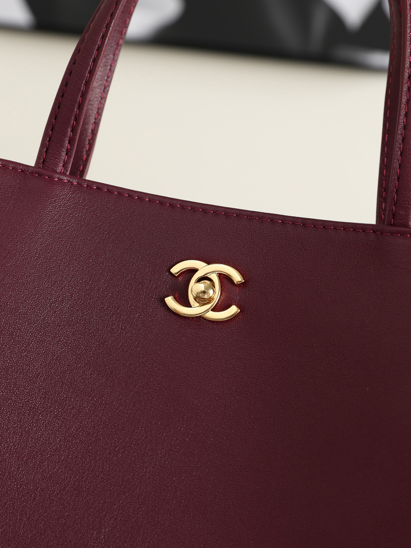 CHANEL Leather Chain Tote Bag