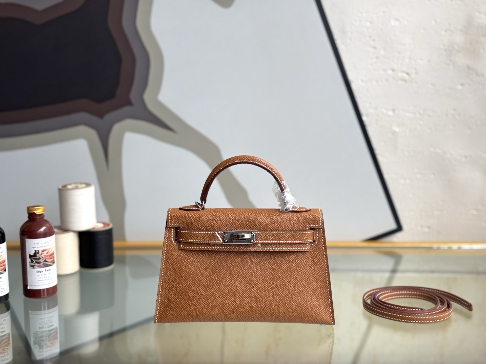 NO:698857,Kelly second generation golden brown silver buckle 19cm imported E leather fully hand-stitched, Hermes, hermes, Hermes,19860909Kelly二代 金棕色 银扣 19cm 进口E皮 全手缝,爱马仕,hermes,Hermes,,Bag