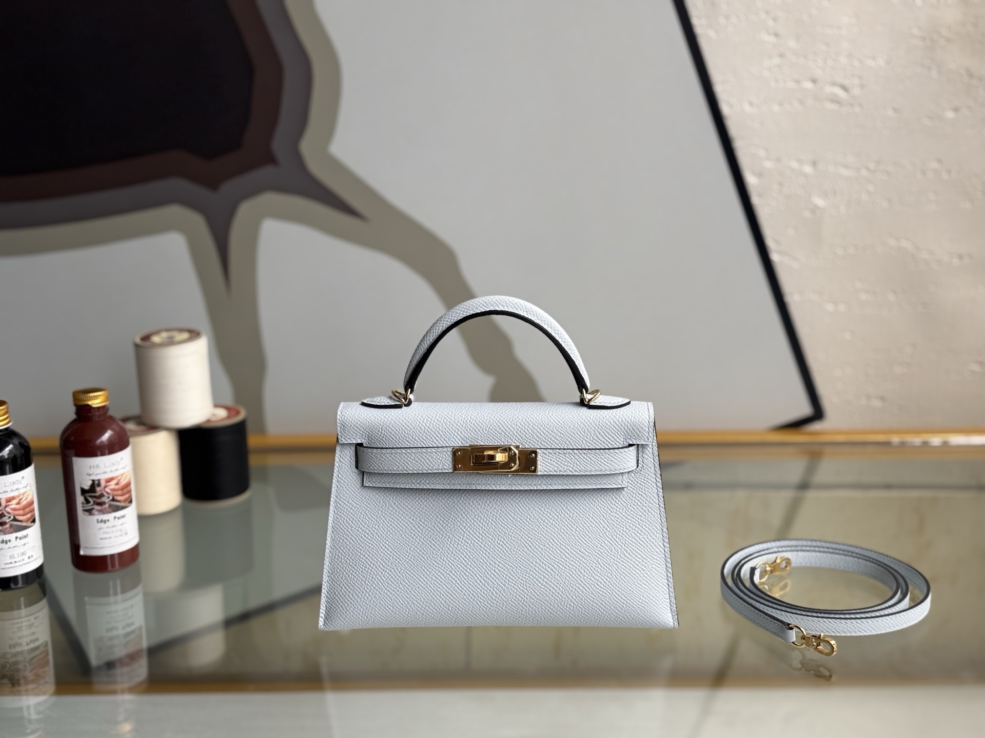 NO:698870,Kelly second generation haze blue gold buckle 19cm imported E leather fully hand-stitched, Hermes, hermes, Hermes,19860909Kelly二代 雾霾蓝 金扣 19cm 进口E皮 全手缝,爱马仕,hermes,Hermes,,Bag