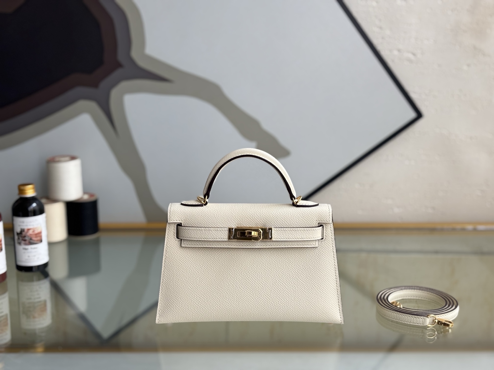 NO:698871,Kelly second generation cream white gold buckle 19cm imported E leather fully hand-stitched, Hermes, Hermes, Hermes,19860909Kelly二代 奶油白 金扣 19cm 进口E皮 全手缝,爱马仕,hermes,Hermes,,Bag