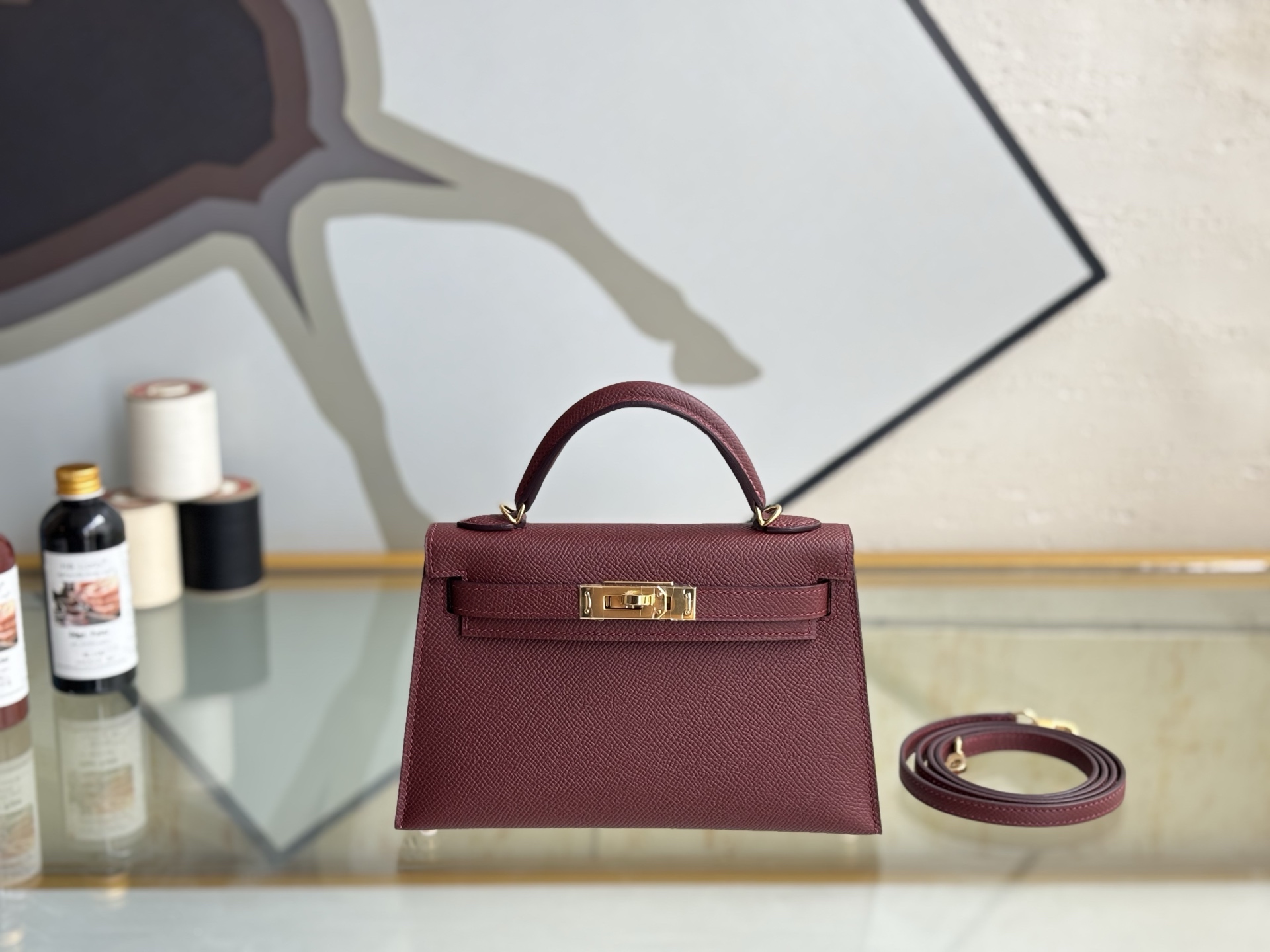 NO:698877,Kelly second generation burgundy gold buckle 19cm imported E leather fully hand-stitched, Hermes, hermes, Hermes,19860909Kelly二代 酒红 金扣 19cm 进口E皮 全手缝,爱马仕,hermes,Hermes,,Bag