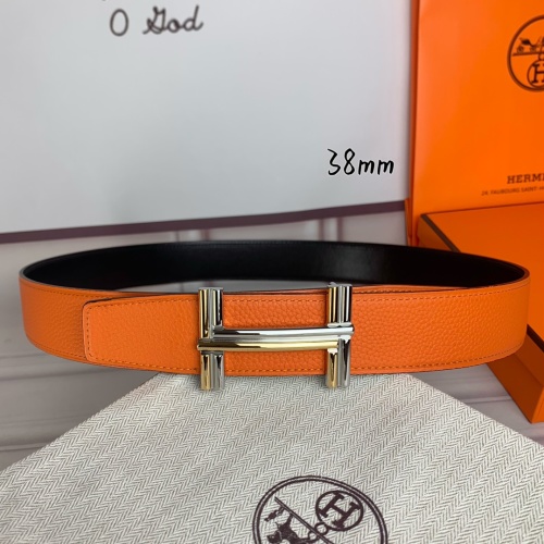 Hermes Reversible Leather Belt - Orange/Black with Signature H Buckle 1 Hermes Reversible Leather Belt - Orange/Black with Signature H Buckle