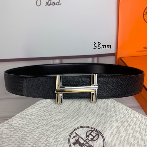 Hermes Reversible Leather Belt with Double H Buckle - 38mm 1 Hermes Reversible Leather Belt with Double H Buckle - 38mm