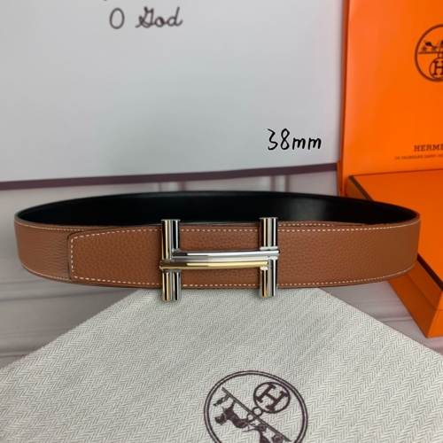 Hermès Reversible Leather Belt with Two-Tone H Buckle - 38mm 1 Hermès Reversible Leather Belt with Two-Tone H Buckle - 38mm