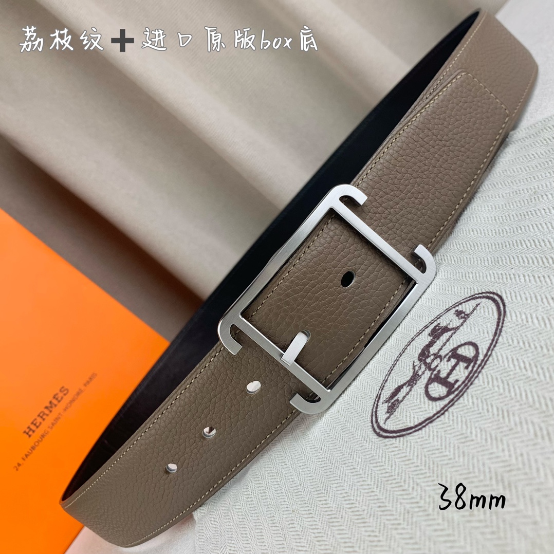 Hermès 爱马仕针扣 原单品质 进口头层牛皮 灰色荔枝纹-Top High Quatity Cheap Sneakers Fashion Clothing Clothes Bags handbags Shoes of all Brand wholesale With The best Quality And Beautiful Price from China Factory Chinese suppliers wholesaler seller Hermès 爱马仕针扣 原单品质 进口头层牛皮 灰色荔枝纹