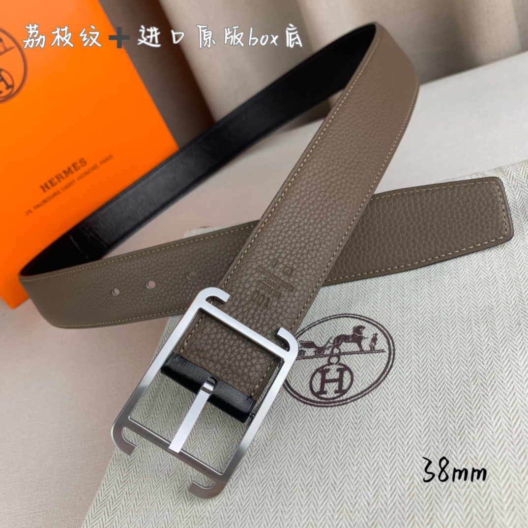 Hermès 爱马仕针扣 原单品质 进口头层牛皮 灰色荔枝纹-Top High Quatity Cheap Sneakers Fashion Clothing Clothes Bags handbags Shoes of all Brand wholesale With The best Quality And Beautiful Price from China Factory Chinese suppliers wholesaler seller Hermès 爱马仕针扣 原单品质 进口头层牛皮 灰色荔枝纹