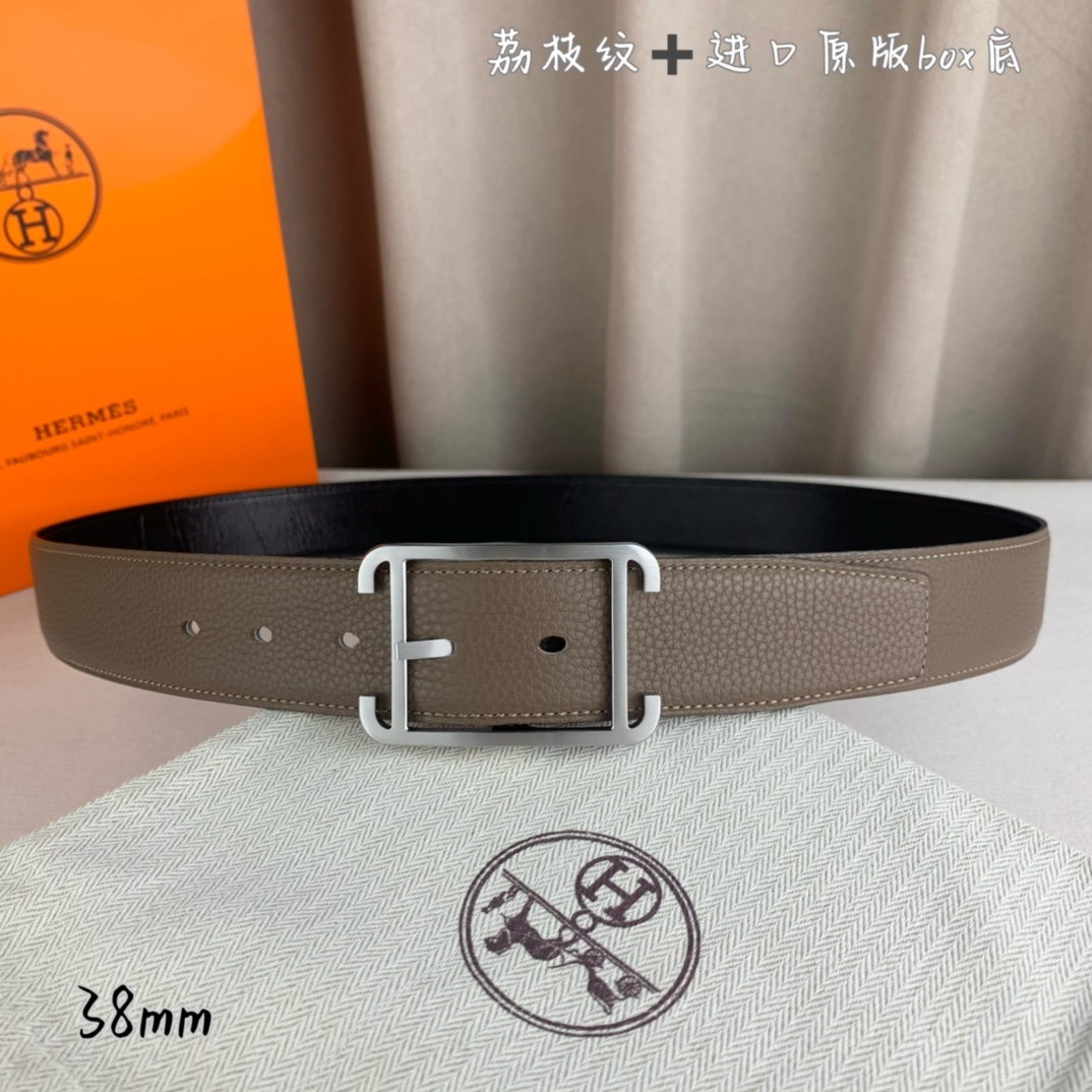 Hermès 爱马仕针扣 原单品质 进口头层牛皮 灰色荔枝纹-Top High Quatity Cheap Sneakers Fashion Clothing Clothes Bags handbags Shoes of all Brand wholesale With The best Quality And Beautiful Price from China Factory Chinese suppliers wholesaler seller Hermès 爱马仕针扣 原单品质 进口头层牛皮 灰色荔枝纹
