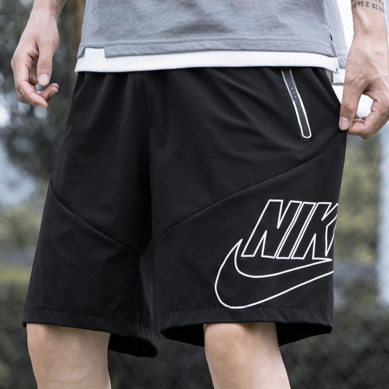Nike Clothing Shorts Black White Men Summer Collection Casual