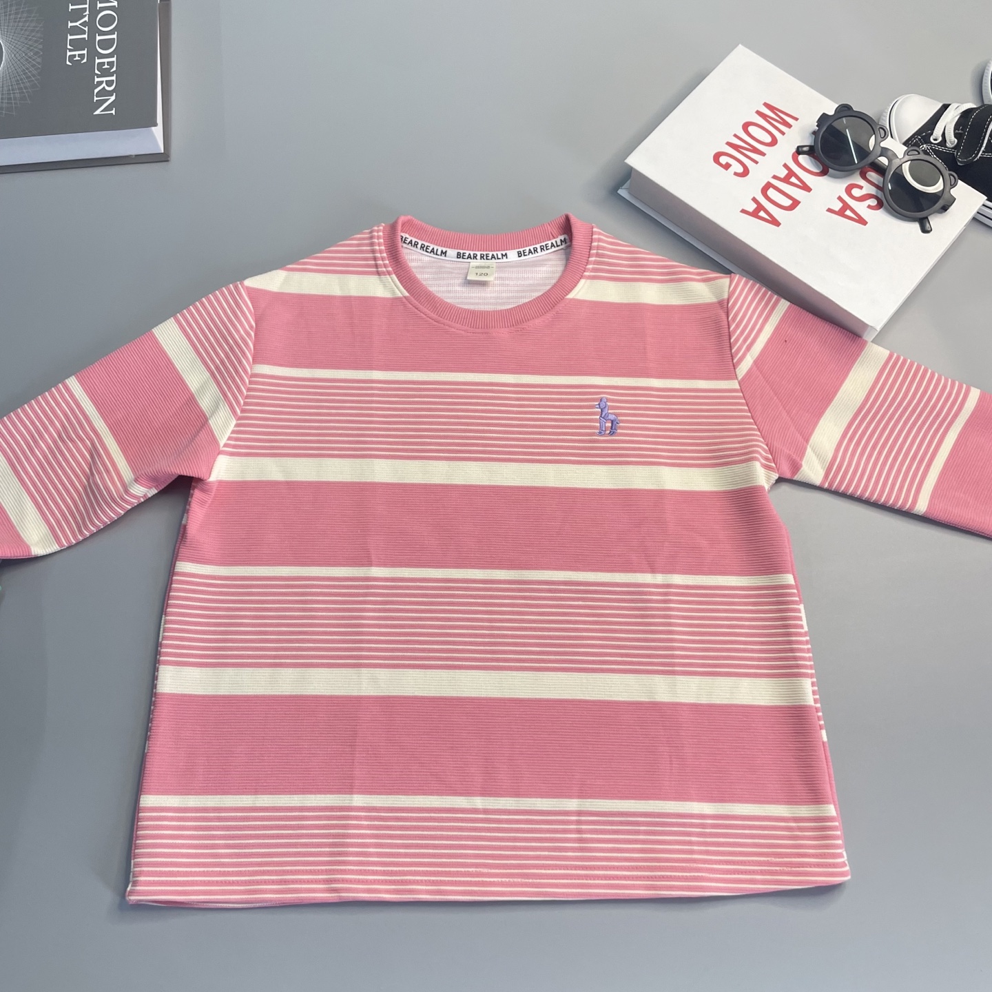 Venta rápida 69.9@ una pieza 120-170 Rosa 👝 Nuevo producto de primavera [sudadera de rayas para niños] ¡El t…