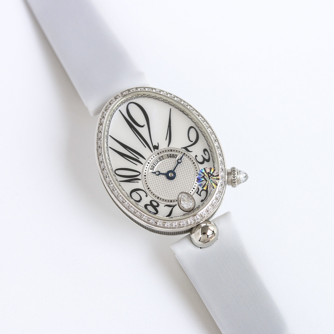 Breguet Reine de Naples Réplica
 Reloj Oro Amarillo Incrustados con diamantes Piel oveja Seda