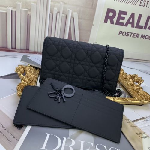 Lady Dior Black Lambskin Leather Chain Wallet-on-Chain Clutch 1 Lady Dior Black Lambskin Leather Chain Wallet-on-Chain Clutch