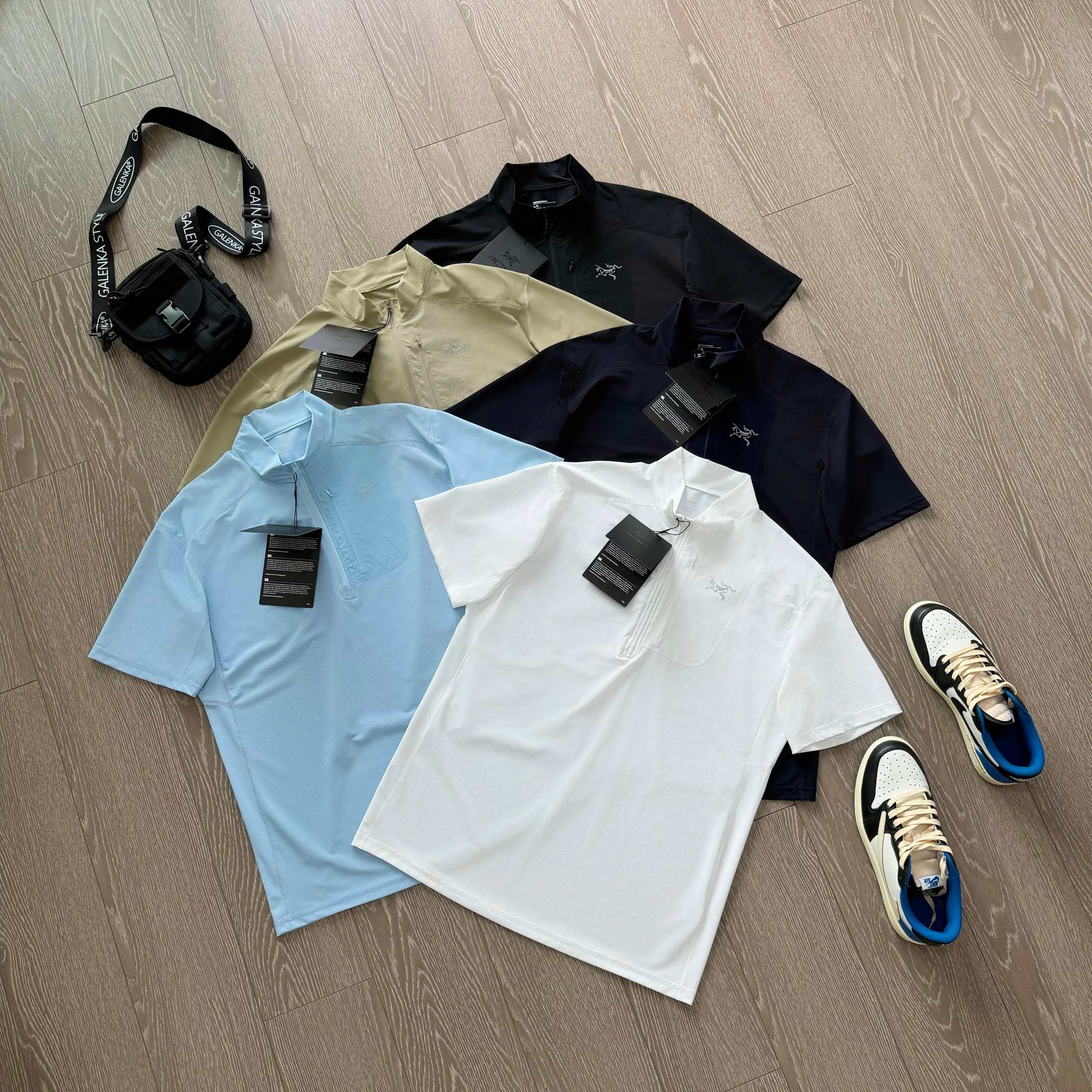 Arcteryx Kleding Polo Zwart Blauw KhakiName Luchtblauw Wit Naaien Spandex Zomercollectie Fashion Casual