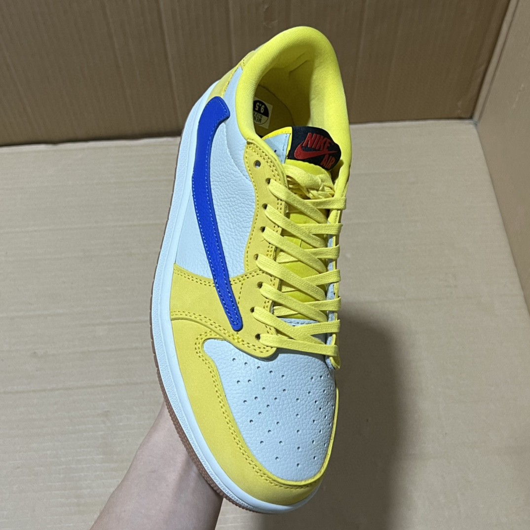 Air Jordan 1 Low Canary Yellow Blue Premium Leather Sneakers 3 a1751314129584 2713