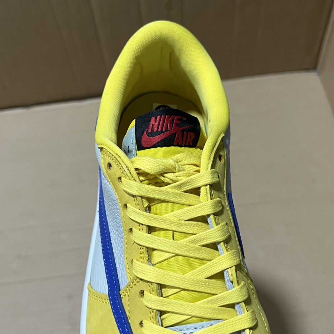 Air Jordan 1 Low Canary Yellow Blue Premium Leather Sneakers 5 a1751314129601 7285
