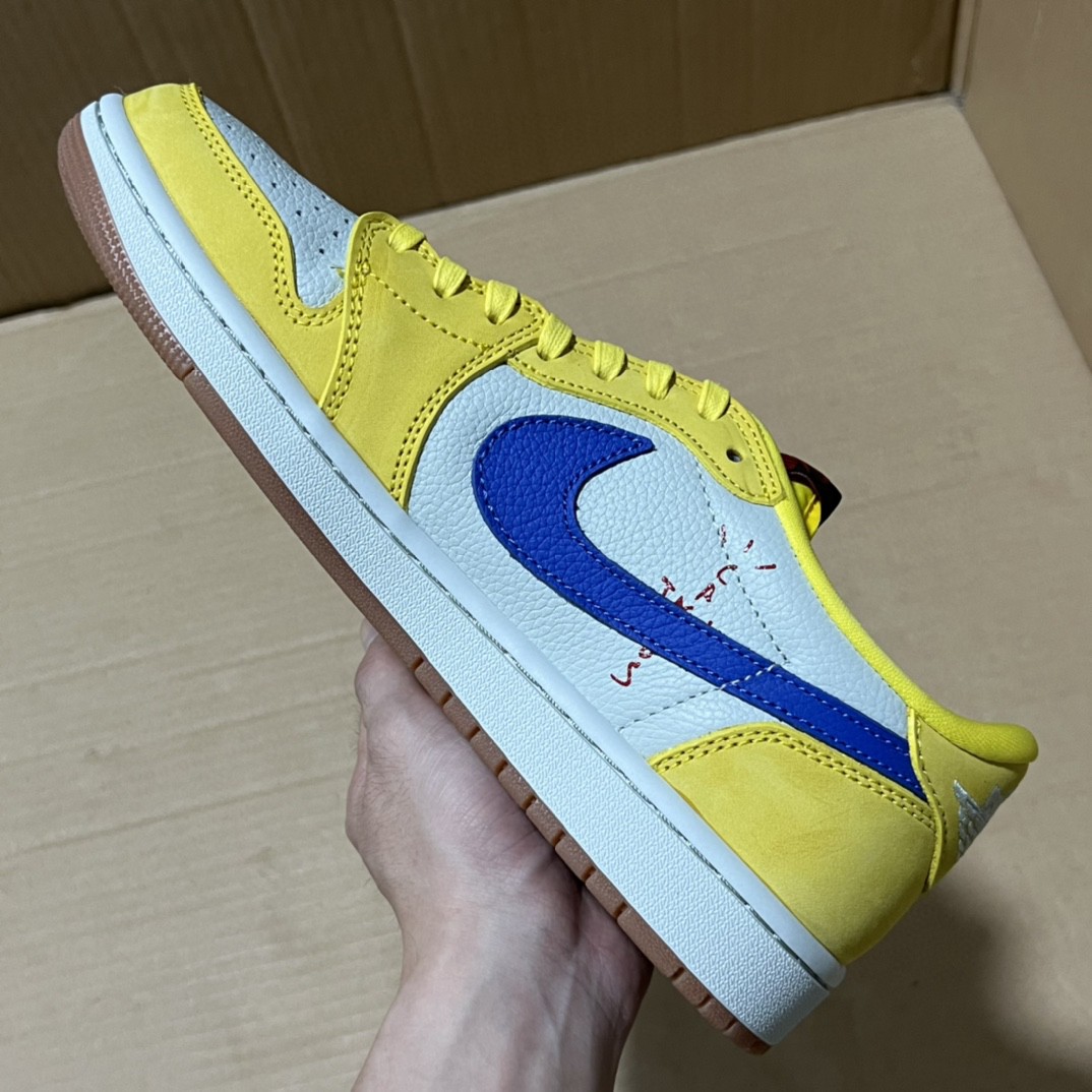 Air Jordan 1 Low Canary Yellow Blue Premium Leather Sneakers 8 a1751314130630 3827