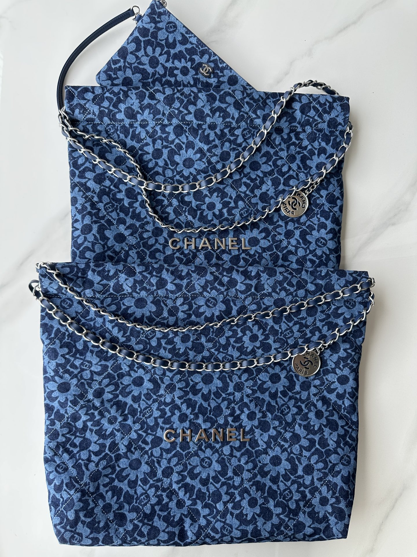 3260/3261 Denim azul con estampado