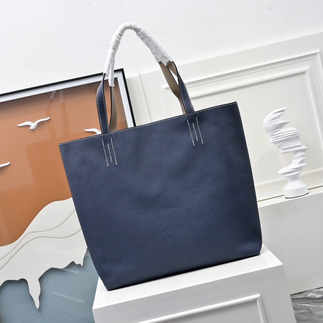 爱马仕（Hermès）奢华与永恒的设计 双面袋两面通用 简单低调 跟着心情换不一样的颜色🌈🌈🌈深蓝/大象灰