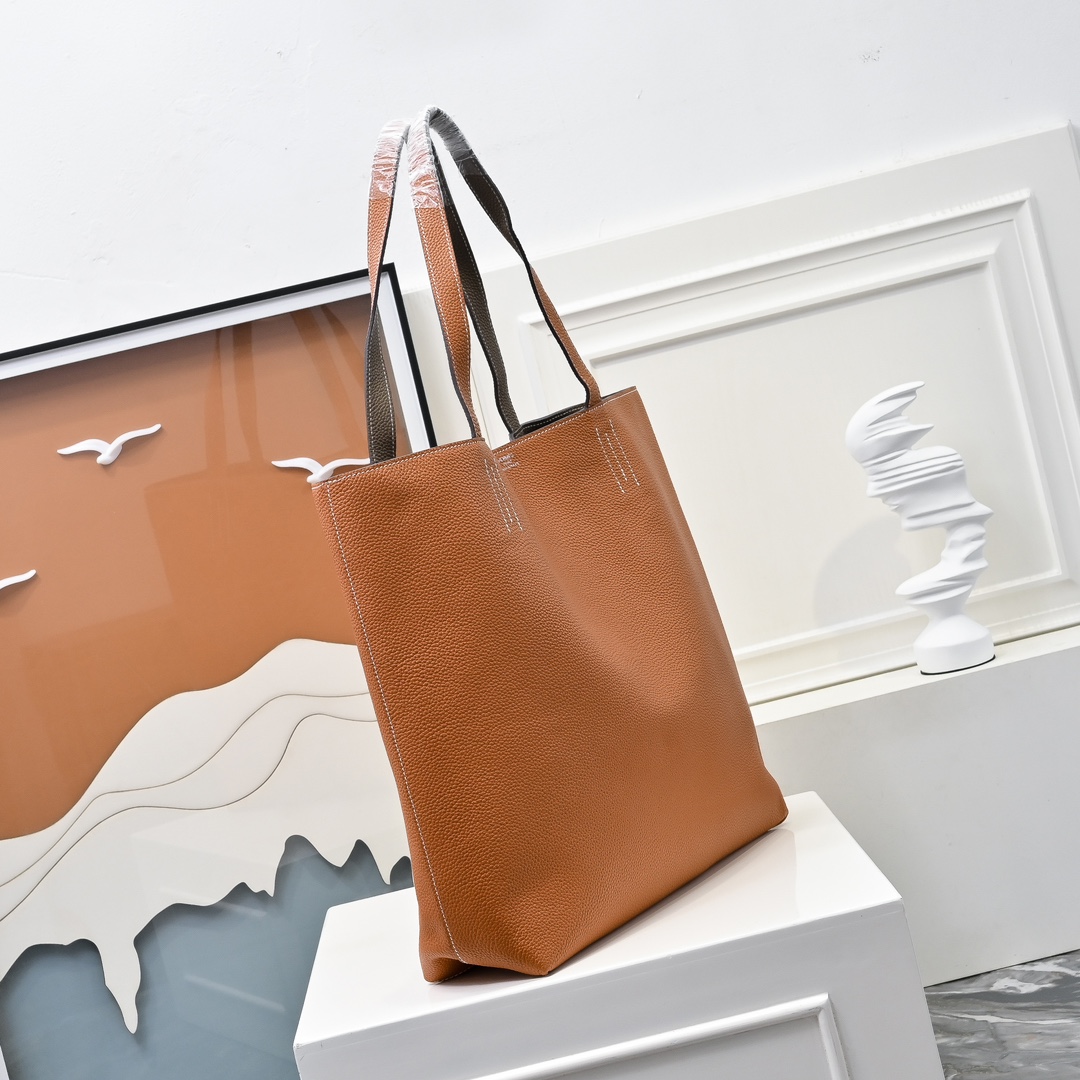 爱马仕（Hermès）奢华与永恒的设计 双面袋两面通用 简单低调 跟着心情换不一样的颜色🌈🌈🌈金棕/大象灰