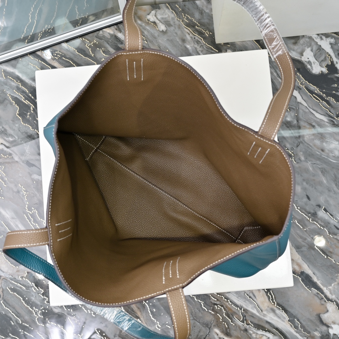爱马仕（Hermès）奢华与永恒的设计 双面袋两面通用 简单低调 跟着心情换不一样的颜色🌈🌈🌈中蓝/大象灰