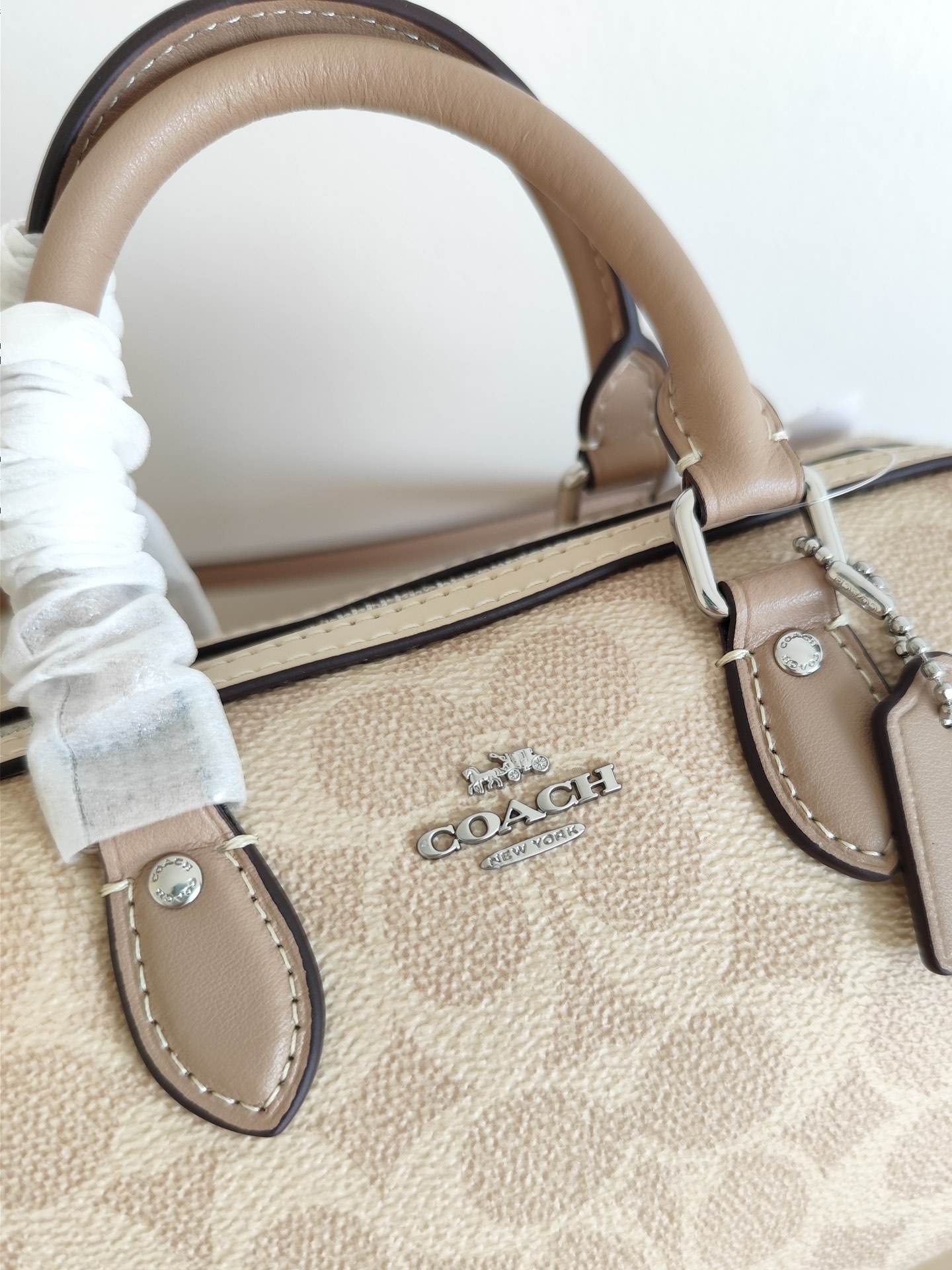 Coach 纯 COACH 蔻驰 MINI ROWAN CW330女士单肩斜挎手提包波士顿包