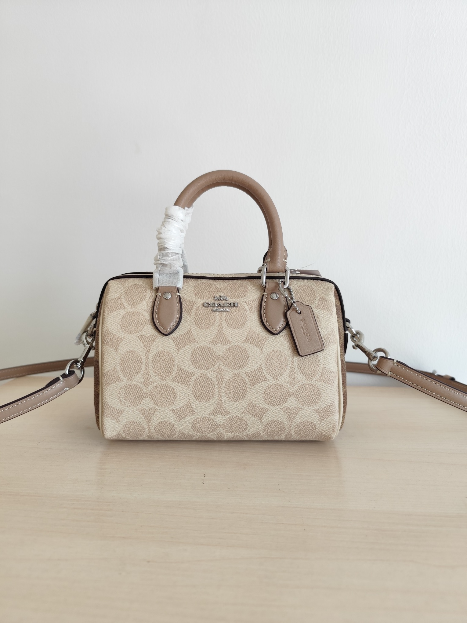 Coach 纯 COACH 蔻驰 MINI ROWAN CW330女士单肩斜挎手提包波士顿包