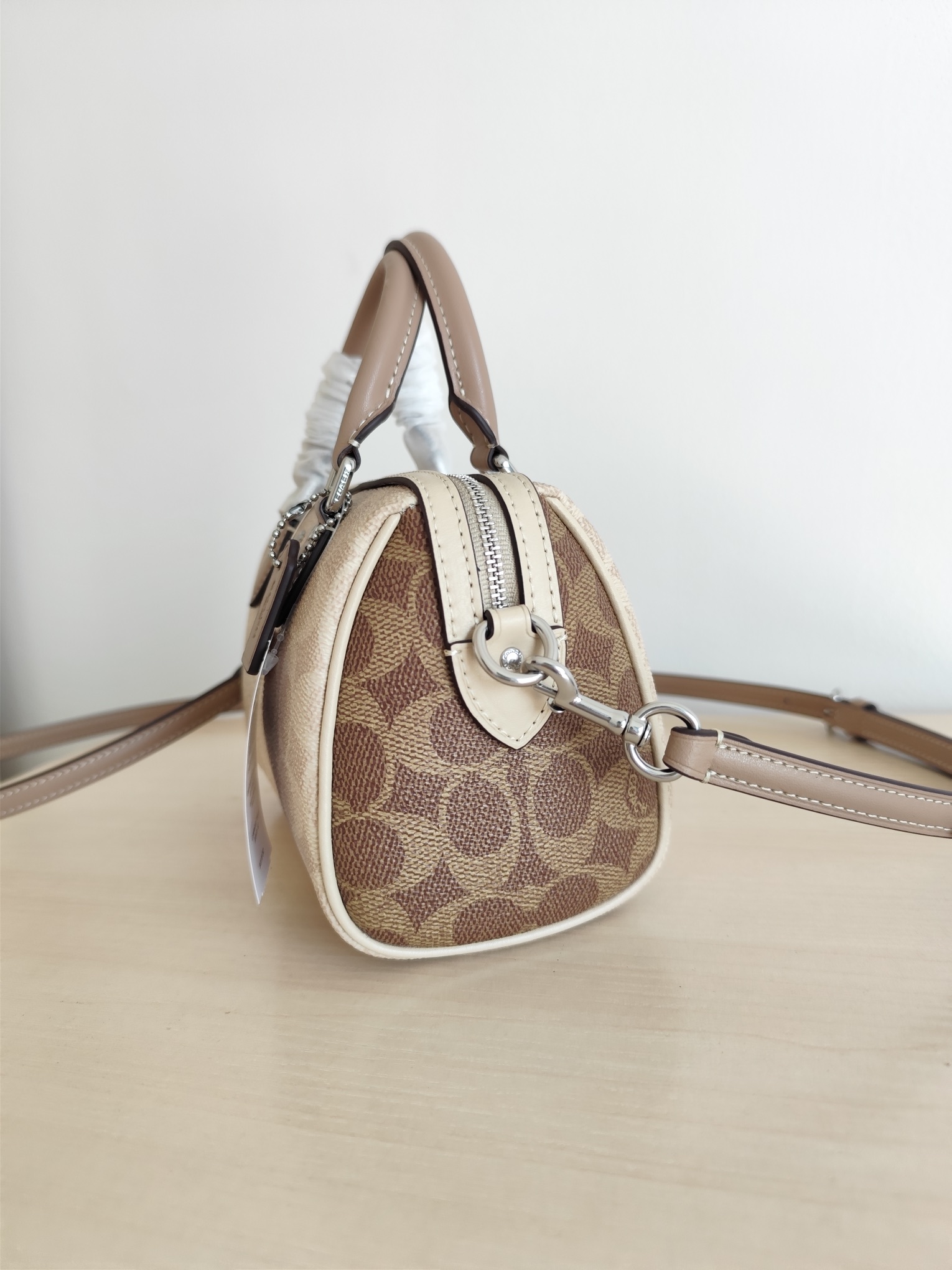 Coach 纯 COACH 蔻驰 MINI ROWAN CW330女士单肩斜挎手提包波士顿包