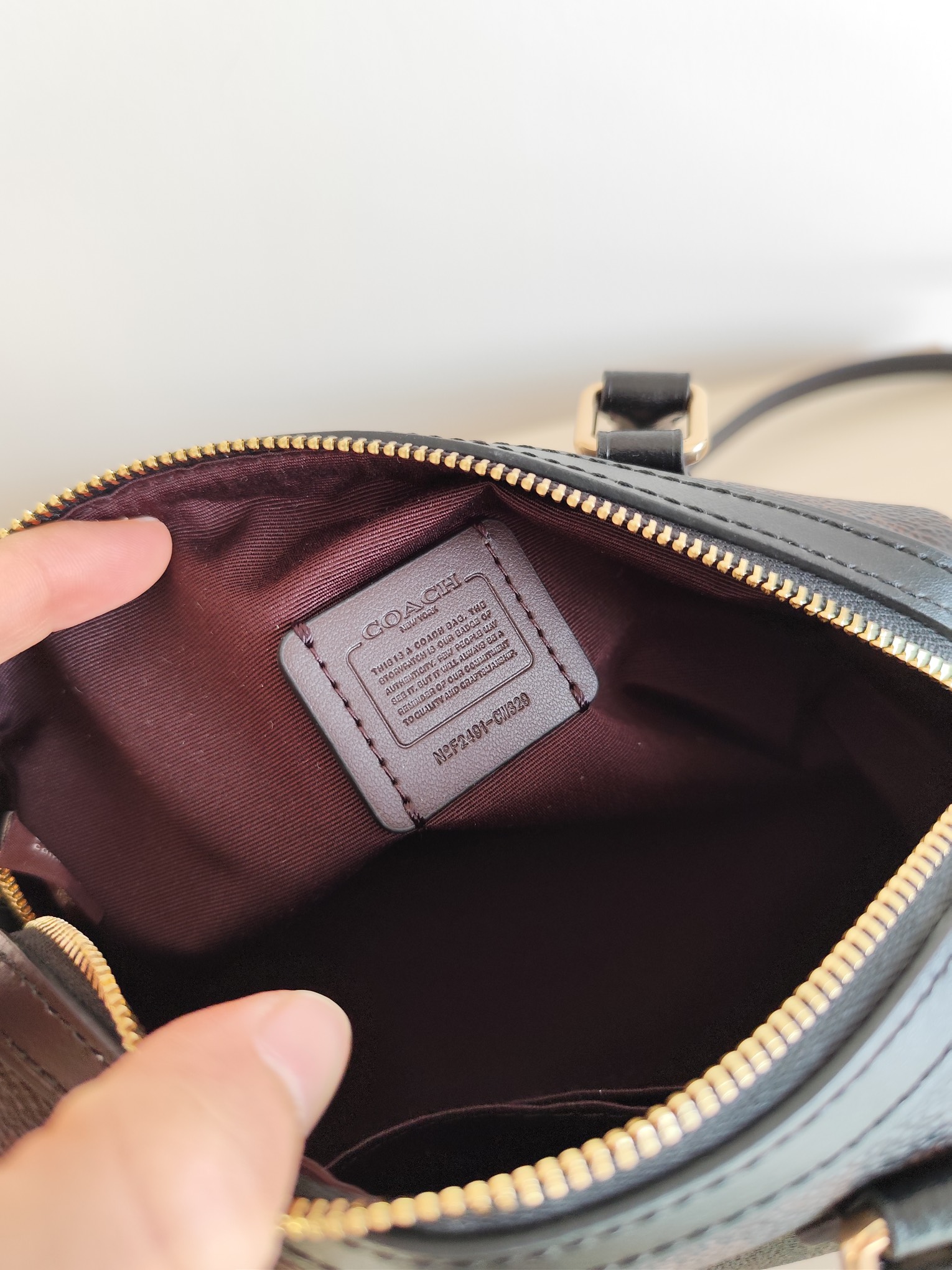 Coach 纯 COACH 蔻驰 MINI ROWAN CW329女士单肩斜挎手提包波士顿包