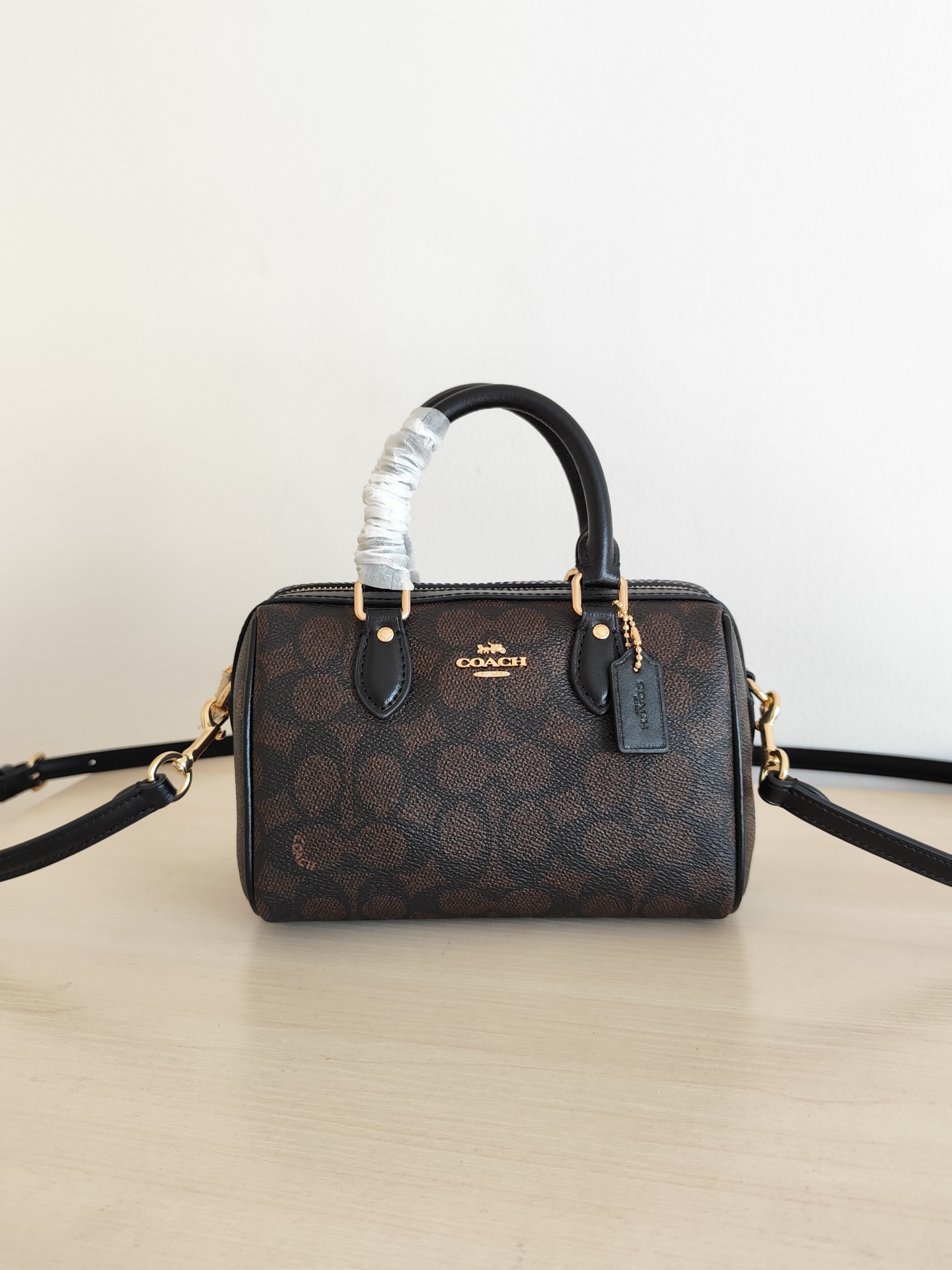 Coach 纯 COACH 蔻驰 MINI ROWAN CW329女士单肩斜挎手提包波士顿包