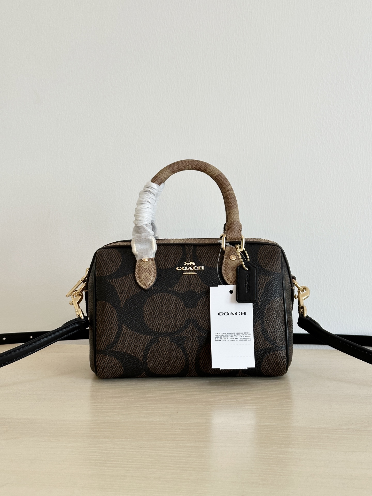 Coach ～纯 COACH 蔻驰 MINI ROWAN CAB16女士单肩斜挎手提包波士顿包