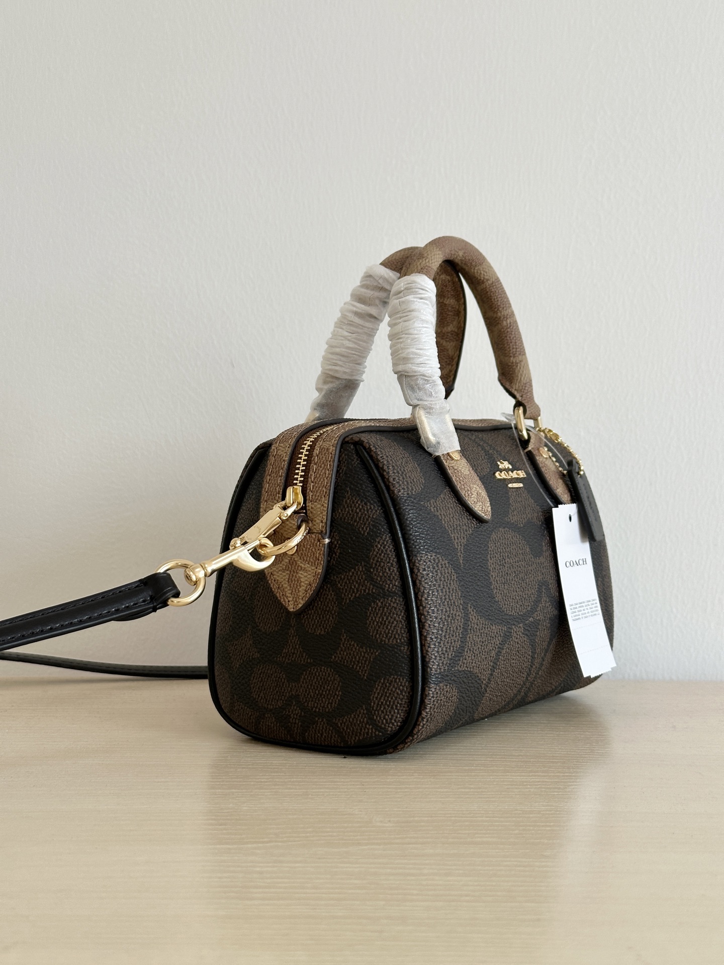 Coach ～纯 COACH 蔻驰 MINI ROWAN CAB16女士单肩斜挎手提包波士顿包