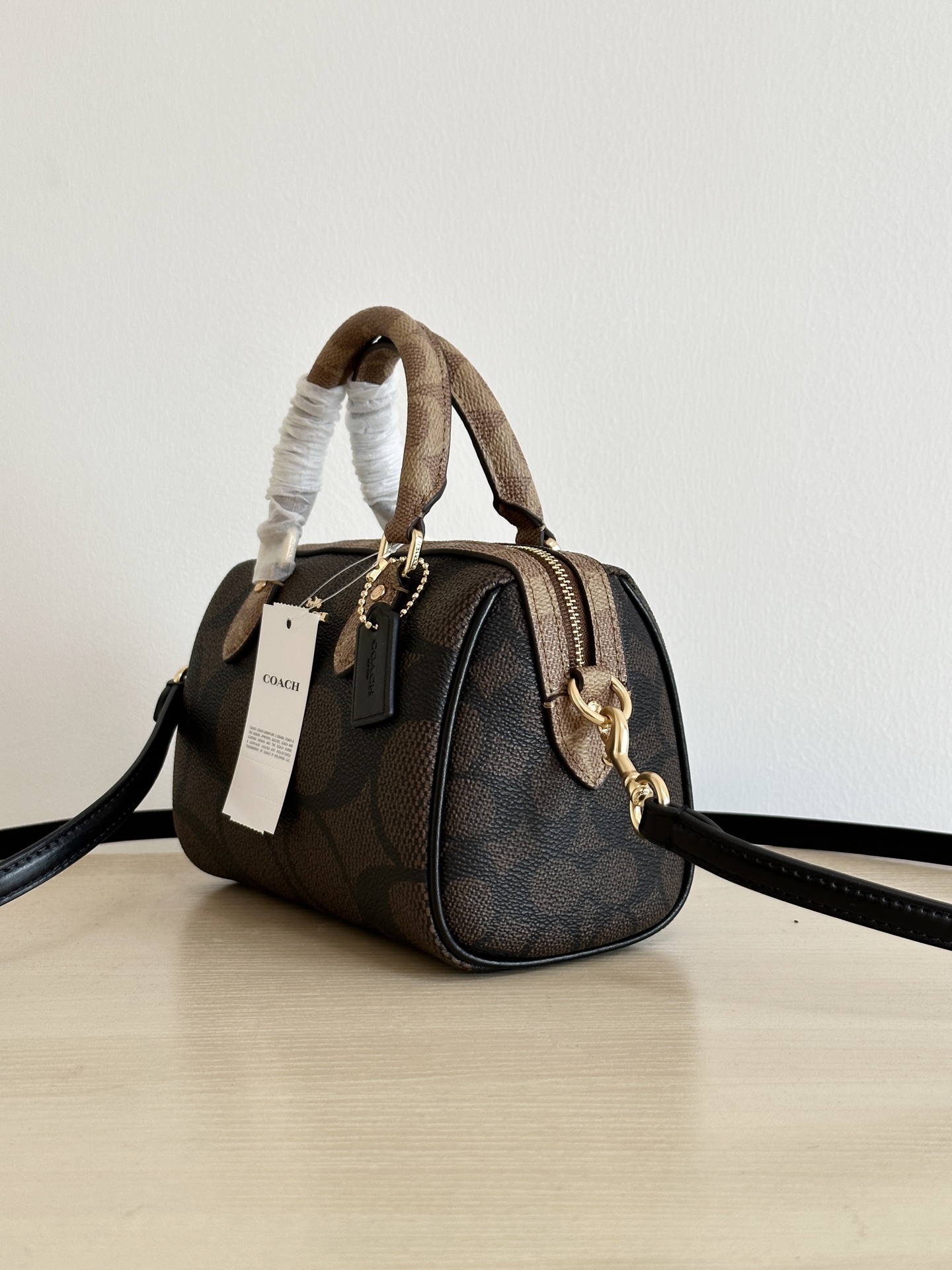 Coach ～纯 COACH 蔻驰 MINI ROWAN CAB16女士单肩斜挎手提包波士顿包