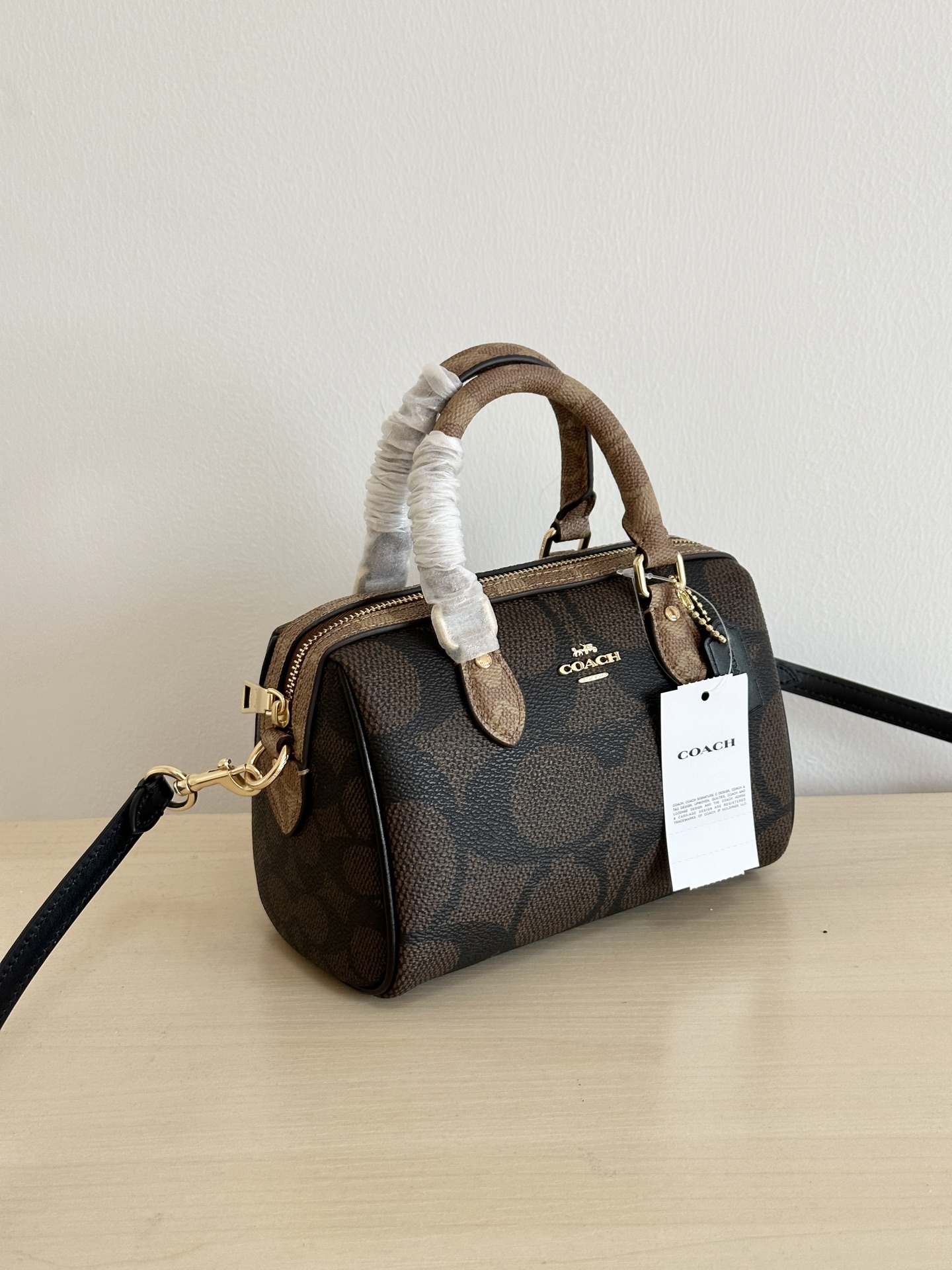 Coach ～纯 COACH 蔻驰 MINI ROWAN CAB16女士单肩斜挎手提包波士顿包