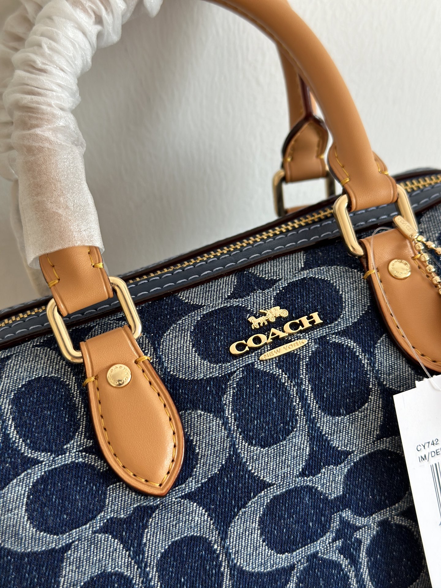 Coach ～纯 COACH 蔻驰 MINI ROWAN CY742女士单肩斜挎手提包波士顿包