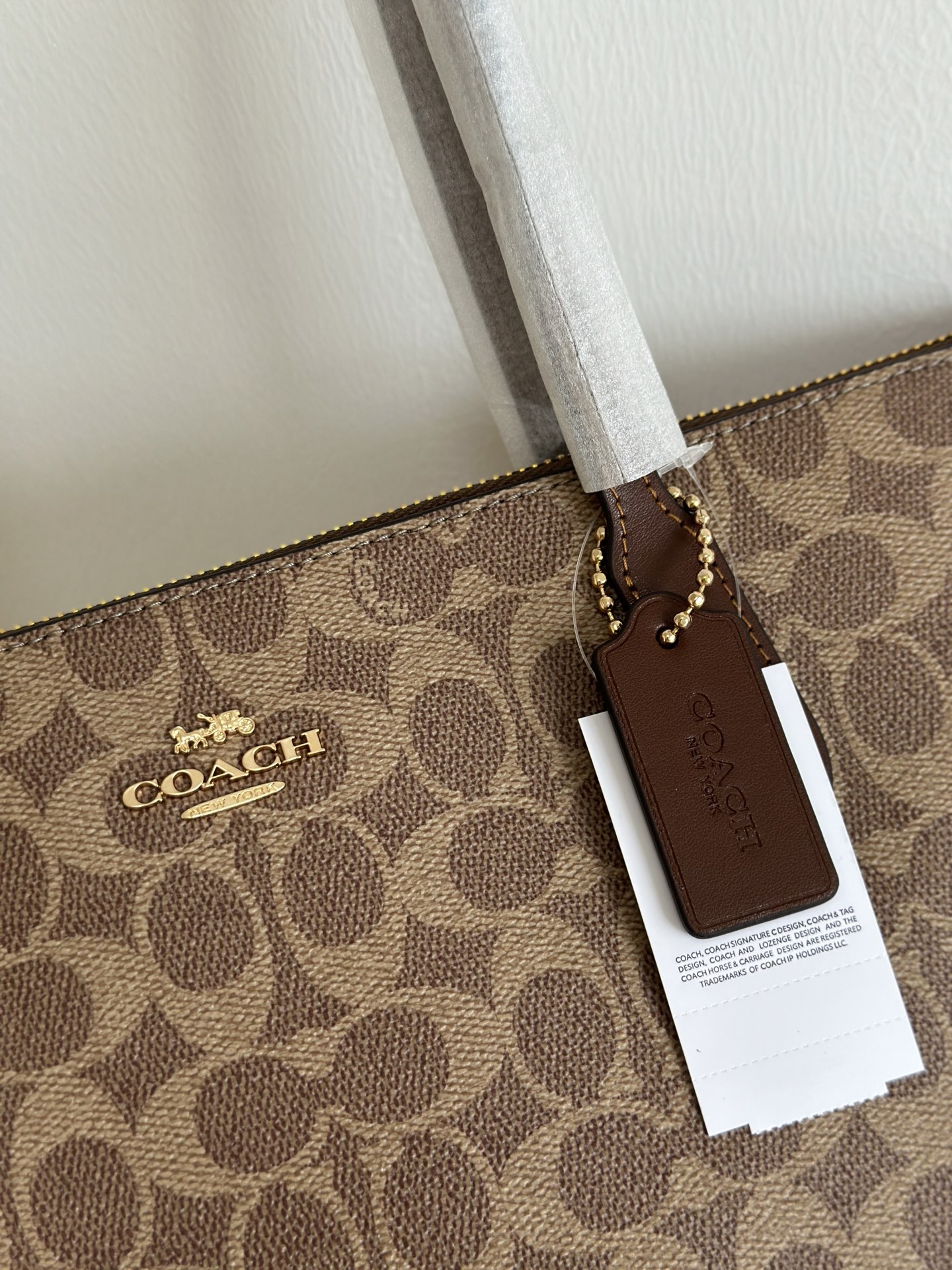 Coach ～焦糖色细节纯原 COACH 蔻驰CBT20 Zip top Tote 30新款拉链托特